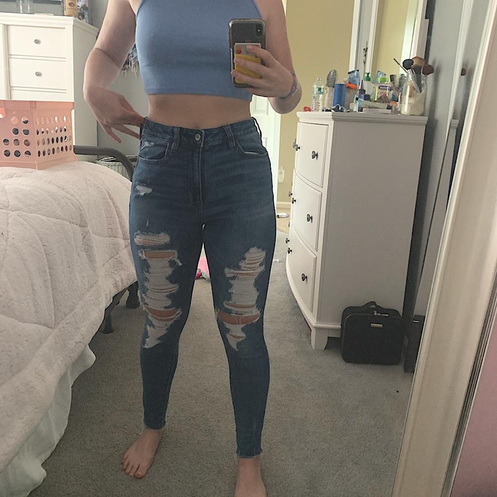 American eagle ripped jeans stretchy
